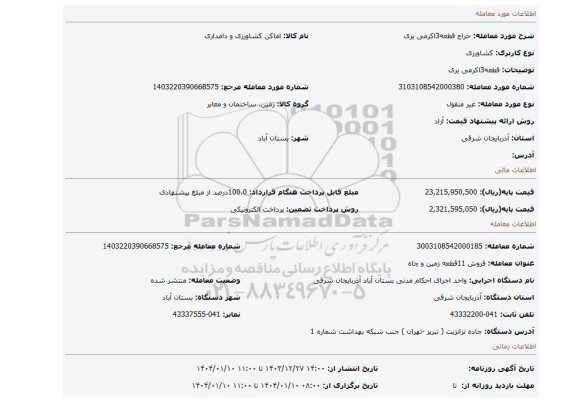 مزایده، قطعه3اکرمی یری