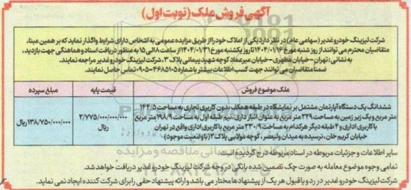 مزایده فروش ملک