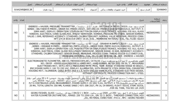 استعلام فشار سنج
