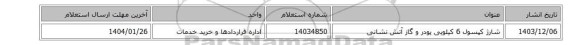 شارژ کپسول 6 کیلویی پودر و گاز آتش نشانی