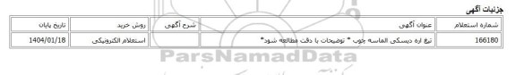 استعلام الکترونیکی، تیغ اره دیسکی الماسه چوب * توضیحات با دقت مطالعه شود*