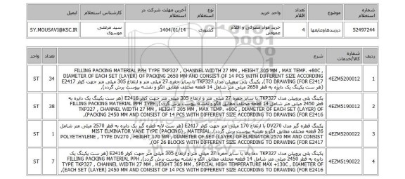 استعلام درزبندهاوعایقها