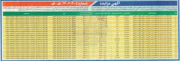 مزایده فروش املاک