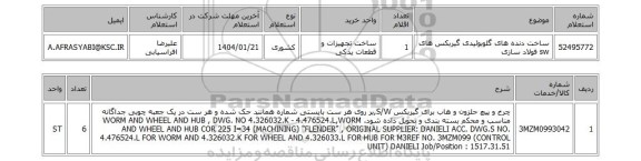 استعلام ساخت دنده های گلوبوئیدی گیربکس های sw فولاد سازی