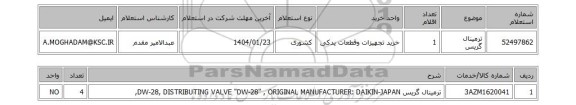 استعلام ترمینال گریس