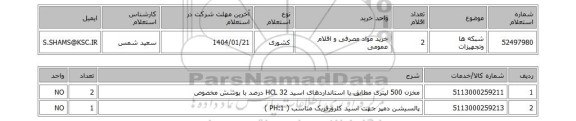 استعلام شبکه ها وتجهیزات