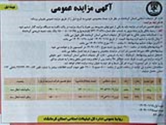 مزایده فروش تعداد محدودی خودرو سواری 