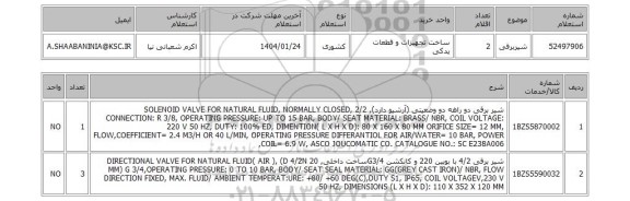 استعلام شیربرقی