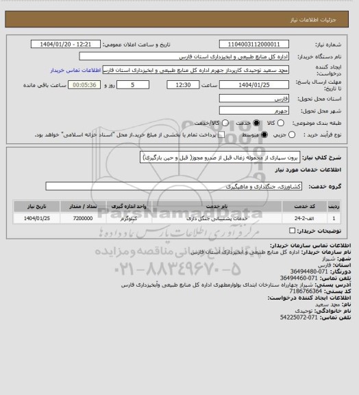 استعلام برون سپاری از محموله زغال قبل از صدرو مجوز( قبل و حین بارگیری)