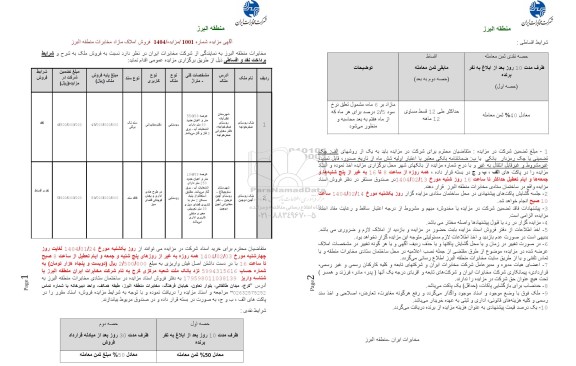 مزایده فروش ملک