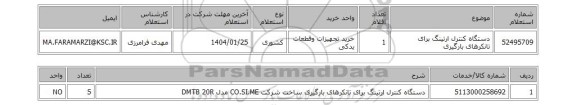 استعلام دستگاه کنترل ارتینگ برای تانکرهای بارگیری