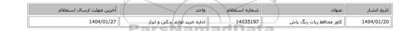 کاور محافظ ربات رنگ پاش