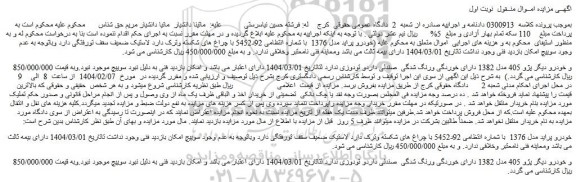مزایده خودرو پراید مدل 1376
