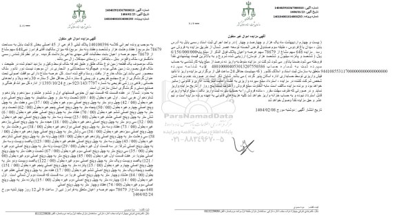 مزایده پلاک ثبتی 3 فرعی از 45 اصلی 