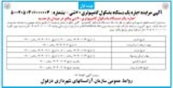 مزایده اجاره یک دستگاه باسکول کامپیوتری 60 تنی
