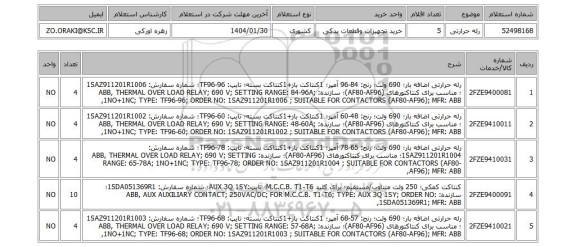 استعلام رله حرارتی
