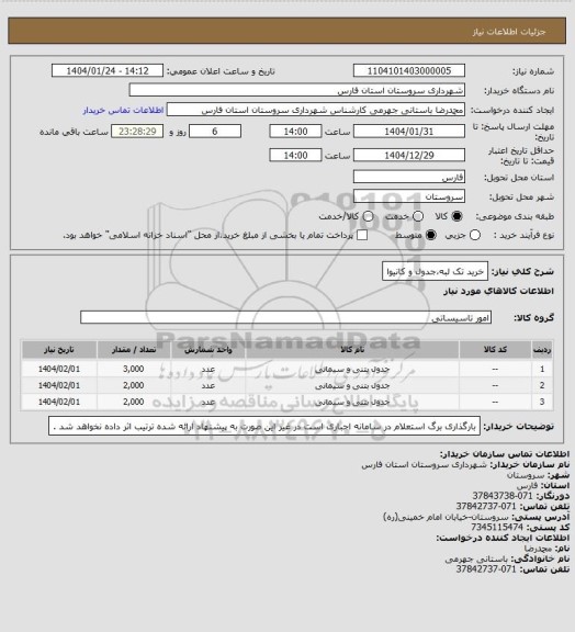 استعلام خرید تک لبه،جدول و کانیوا