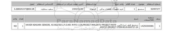 استعلام سنسور