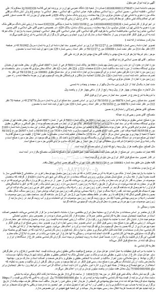 مزایده شش دانگ سرقفلی ملک