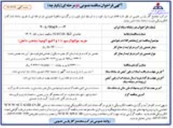 فراخوان مناقصه خرید مولکولارسیو 13X و اکتیو آلومینا 