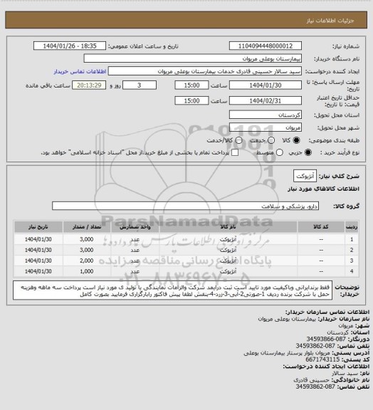 استعلام آنژیوکت