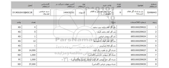 استعلام بذر و نشاء گل های تابستانه