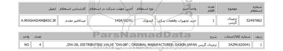 استعلام ترمینال گریس