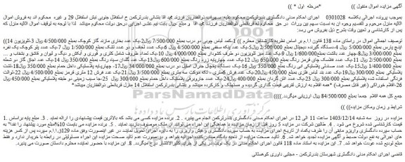 مزایده 1-کمد لباس چوبی دو درب و...