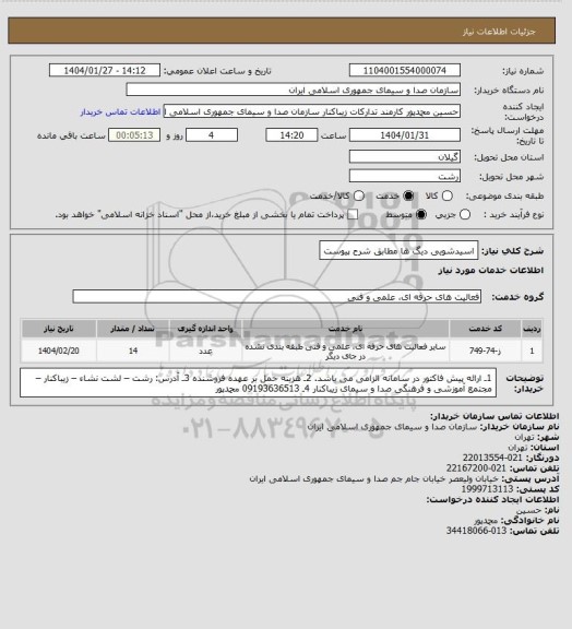 استعلام اسیدشویی دیگ ها مطابق شرح پیوست