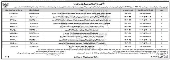 مزایده عمومی فروش زمین  ​​​​​​​نوبت دوم 