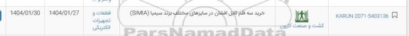 استعلام خرید سه قلم کابل افشان در سایزهای مختلف برند