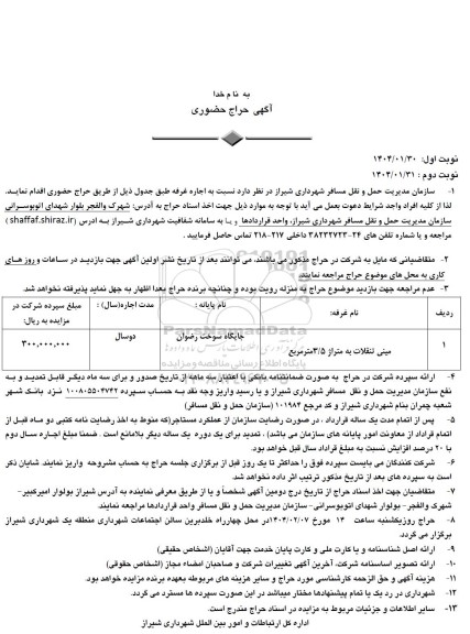 آگهی حراج حضوری  مینی تنقلات به متراژ 3.5 متر مربع  