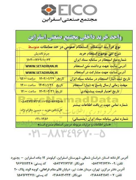 استعلام خرید جرم تاندیش