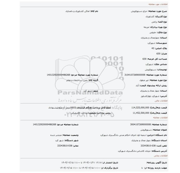 مزایده، دستورفروش