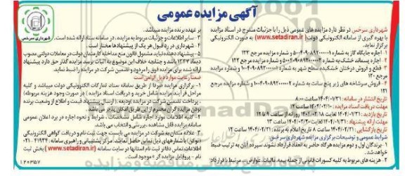 مزایده اجاره جایگاه گاز ..........
