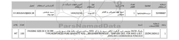 استعلام درزبندهاوعایقها