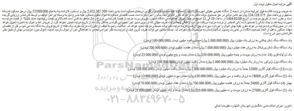 مزایده یک دستگاه سنگ شکن چکشی و...