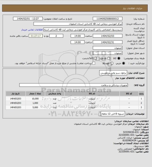 استعلام برانول سبز وابی و طوسی