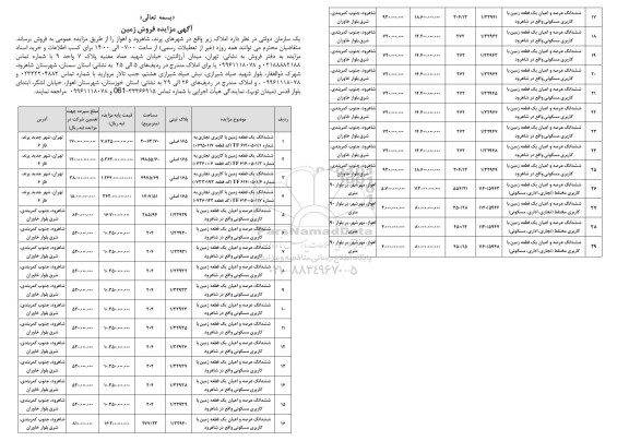 مزایده فروش زمین