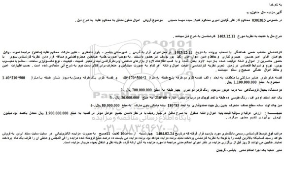 مزایده قفسه های فلزی  هایپر مارکتی و...