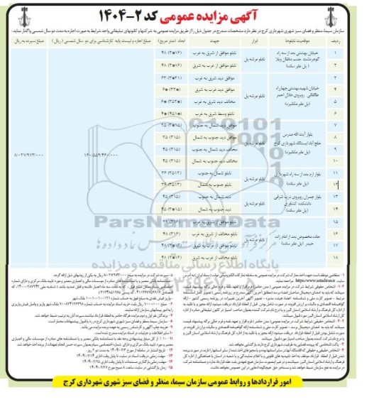 مزایده تابلو عرشه پل ...
