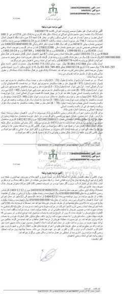 مزایده ششدانگ یک قطعه زمین 