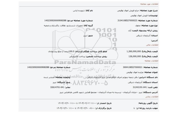 مزایده، فروش اموال توقیفی