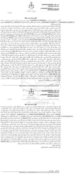 مزایده ششدانگ یک قطعه خانه با کاربری مسکونی