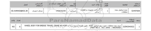 استعلام چرخ جرثقیل بدون متعلقات
