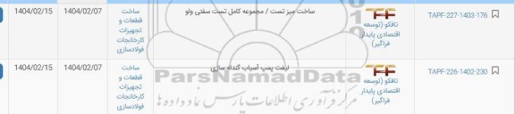 استعلام ساخت میز تست...