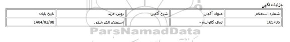 استعلام الکترونیکی، توری گالوانیزه -