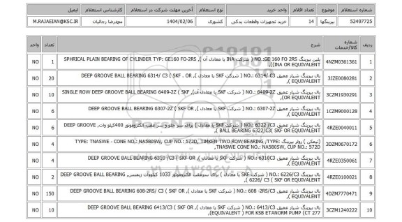 استعلام بیرینگها