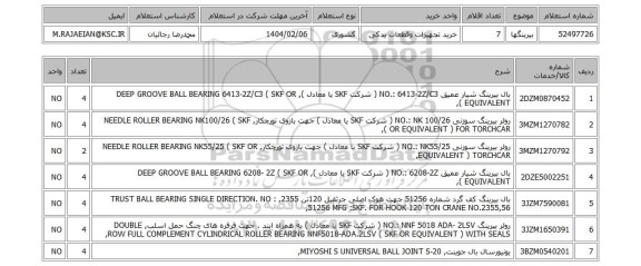 استعلام بیرینگها