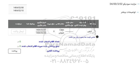 مزایده نایلون 